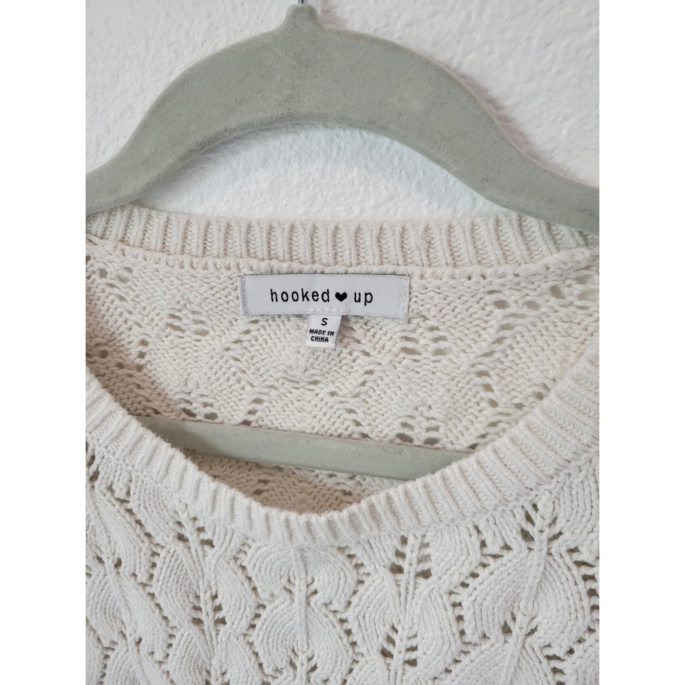 Hooked Up Pointelle Open Knit Sweater – Women's Small - Picture 2 of 5